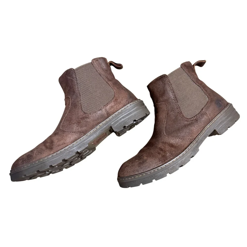 Born Mens Brown Leather Hemlock Chelsea Boots Ankle Booties Size 9.5